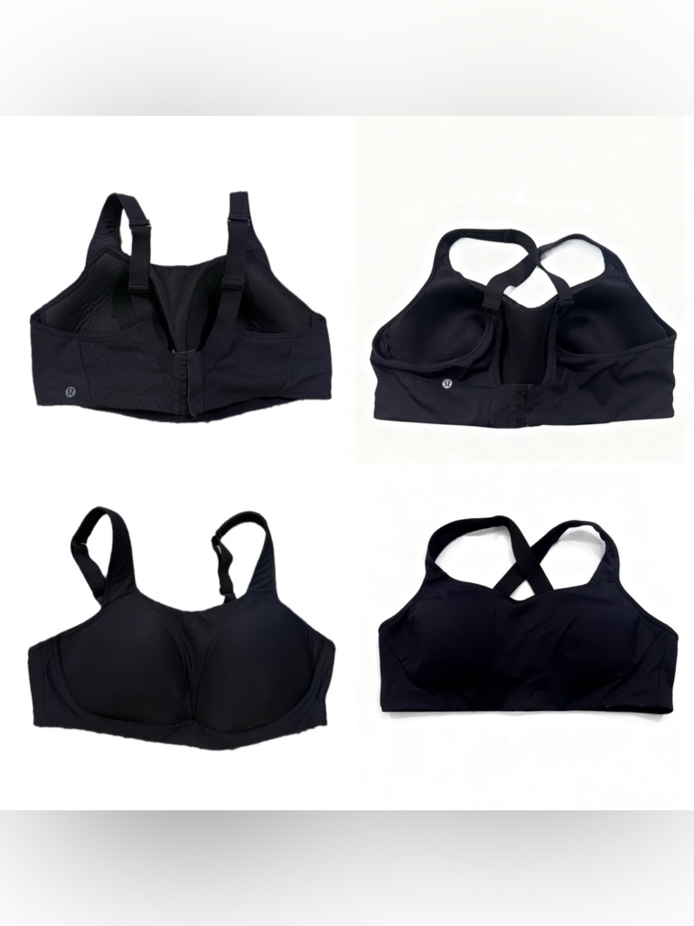 Lululemon High Impact Sports Bra Bundle lot 2 Bras – Size 42D – Black